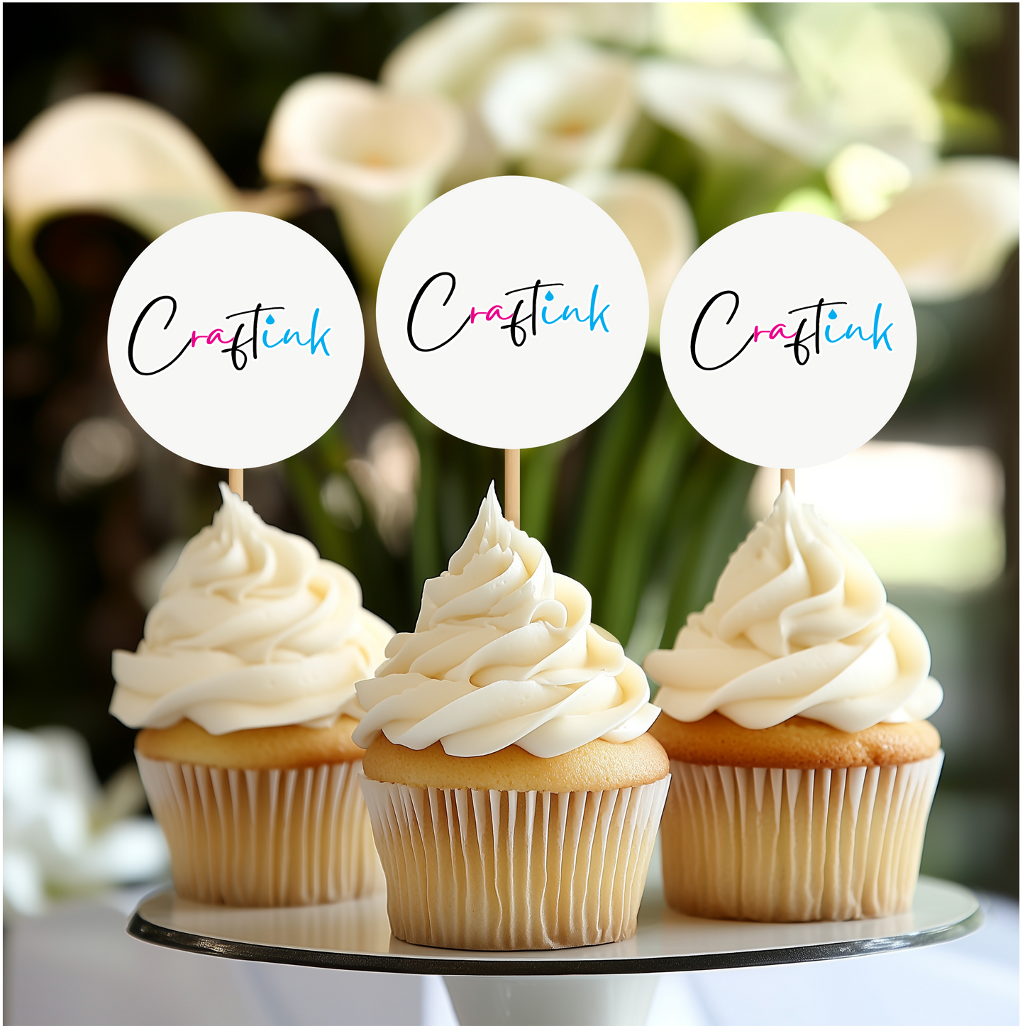 Cup cake topper label sticker